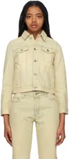 We11 Done Beige Faded Denim Jacket In Beige