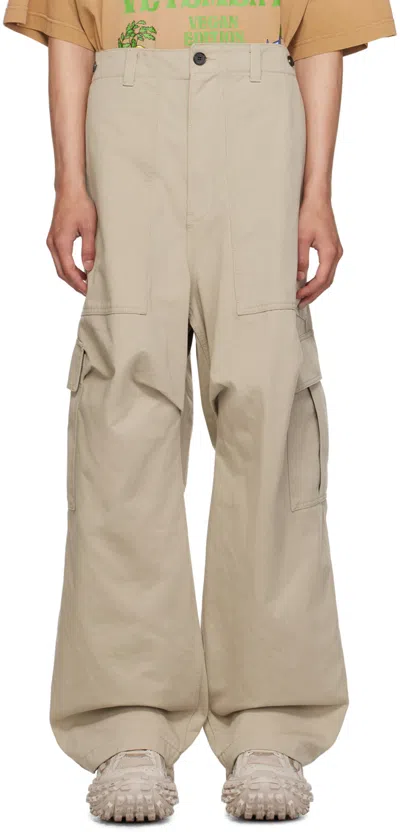 We11 Done Beige Paneled Cargo Pants