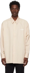 We11 Done Logo Printed Shirt In Beige