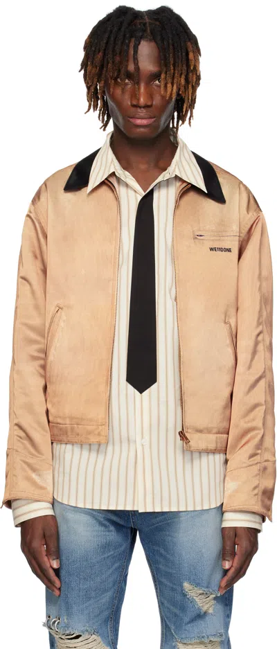 WE11 DONE BEIGE PRINTED WORK JACKET
