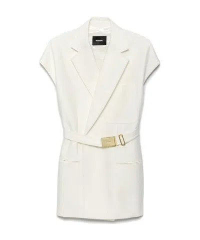 We11 Done Belt Casual Jacket In White