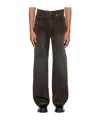 We11 Done Brown Flocked Jeans In Black