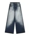 We11 Done Rhinestone Embellished Wide-leg Jeans In Blue