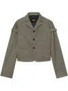 We11 Done Checkered Belted Blazer In Brown