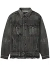 We11 Done Belted Denim Jacket In Black