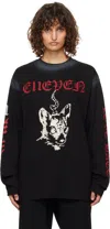 We11 Done Black 11 Long-sleeved T-shirt In Black
