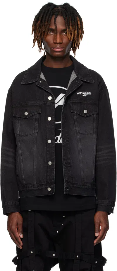 We11 Done Black 1506 Trucker Denim Jacket