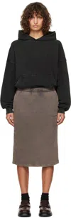 We11 Done Black & Brown Layered Hoodie Midi Dress In Black