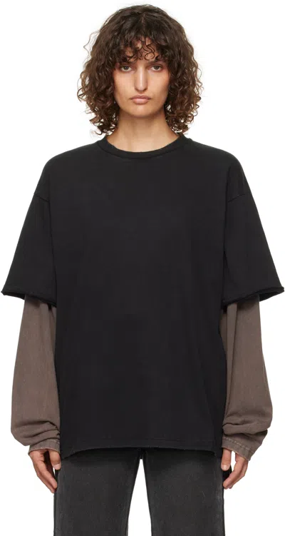 We11 Done Black & Gray Layered T-shirt