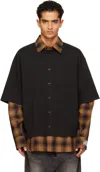 We11 Done Flannel Check-pattern Shirt In Black