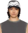 We11 Done Black & White Bandana Scarf Cap In White