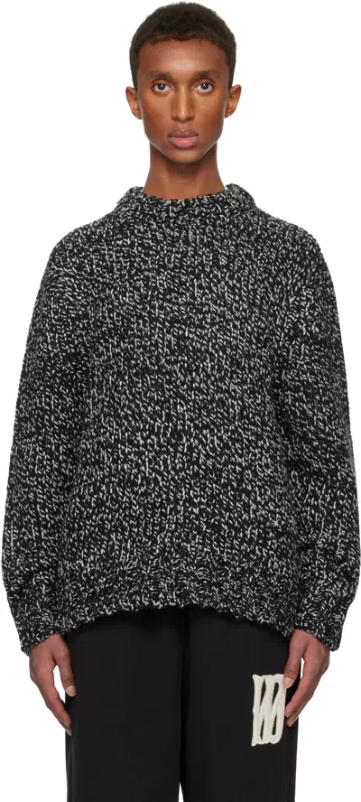 We11 Done Black & White Chunky Knit Sweater In Multi Black