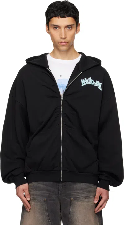 We11 Done Black Angel Rock Zip-up Hoodie