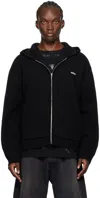 We11 Done Black Basic Hoodie In Black