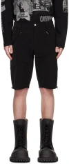 We11 Done Black Biker Shorts In Black
