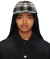 We11 Done Black Bleach Check Cap In Black