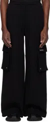 We11 Done Black Cargo Sweatpants In Black