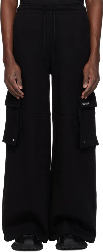 We11 Done Black Cargo Sweatpants