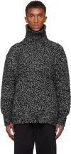 We11 Done Black Chunky Turtleneck In Multi Black