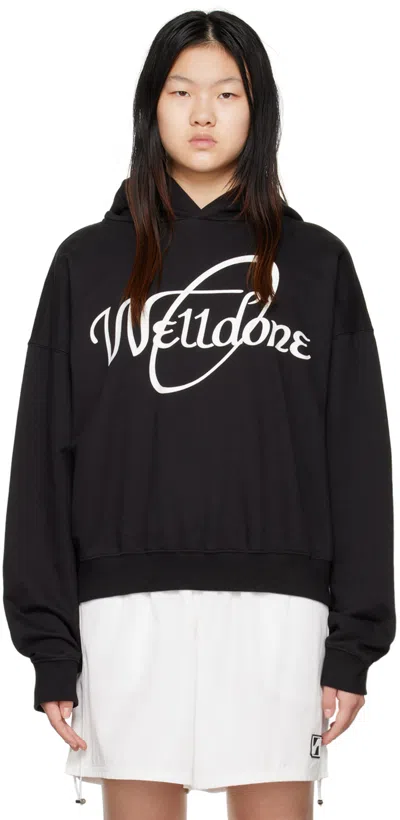 We11 Done Black Circle Hoodie