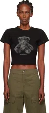 We11 Done Womens Bear-print Short-sleeves Cotton-jersey T-shirt Black In Black