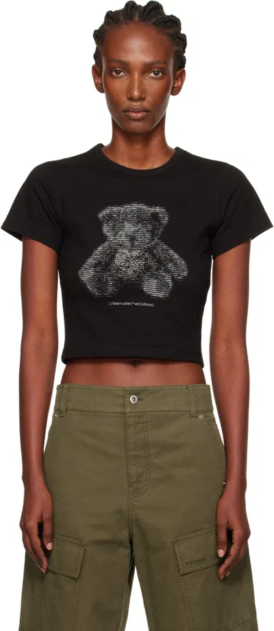 We11 Done Black Code Teddy T-shirt