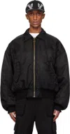 We11 Done Black Collar Bomber Jacket In Black