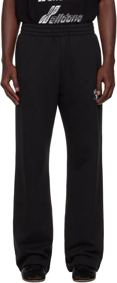 We11 Done Black Collegiate Sweatpants