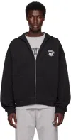 We11 Done Collegiate Zip-up Hoodie In Black