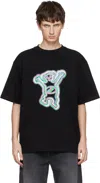 We11 Done Black Colorful Teddy Print T-shirt In Black