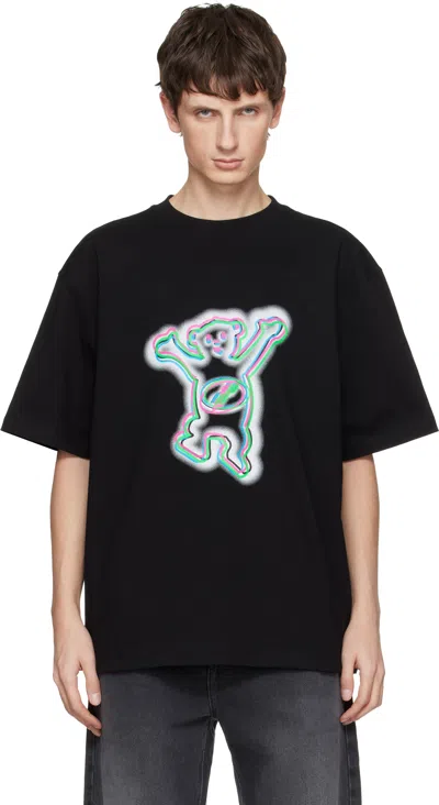 We11 Done Black Colorful Teddy Print T-shirt