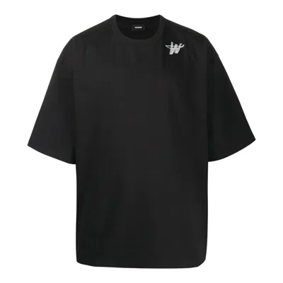 We11 Done Black Cotton Logo T-shirt
