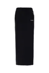 We11 Done Black Cotton Midi Skirt