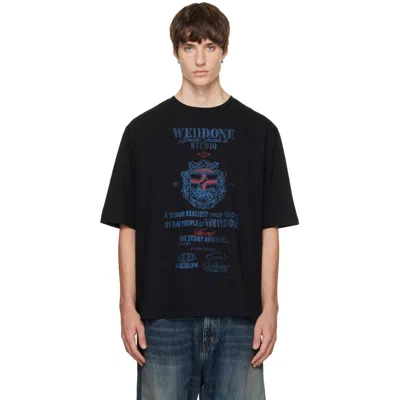 We11 Done Black Credits Graphic T-shirt