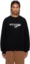 We11 Done Black Crewneck Sweater In Black