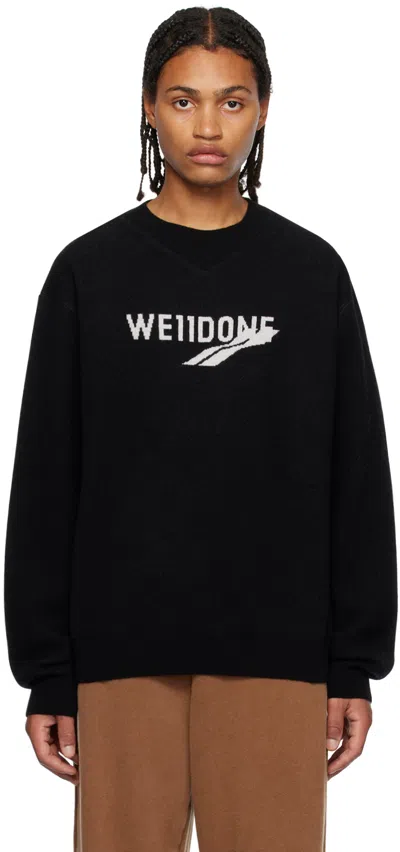 We11 Done Black Crewneck Sweater