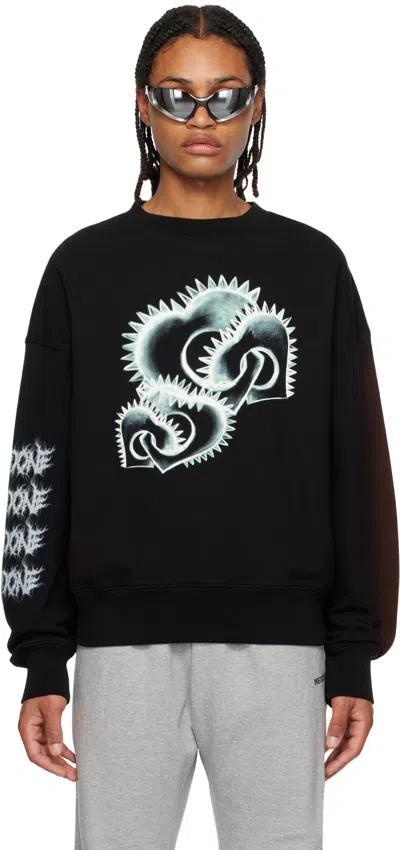 We11 Done Black Crewneck Sweatshirt