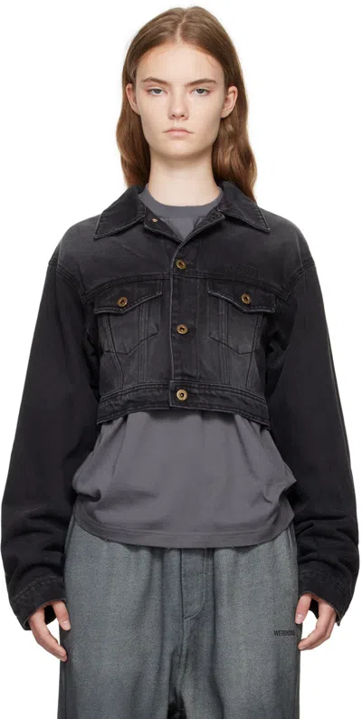 We11 Done Black Cropped Denim Jacket