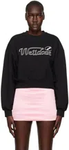 We11 Done Logo-print Cropped Sweatshirt In Black