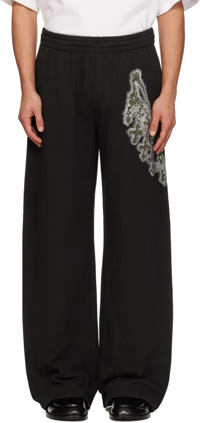 We11 Done Black Cross Chain Sweatpants