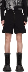 We11 Done Black Crumpled Shorts In Black