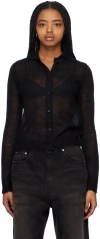 We11 Done Black Destroyed Cardigan In Black
