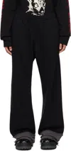 We11 Done Black Destroyed Color Block Lounge Pants In Black