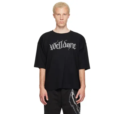 We11 Done Black Devil Arms Up T-shirt