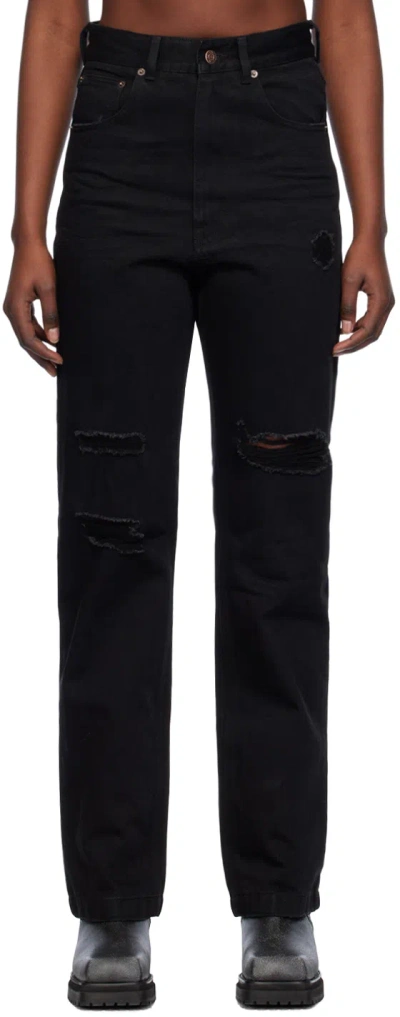 We11 Done Black Distressed Jeans