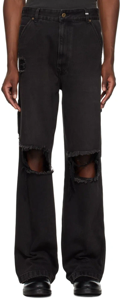We11 Done Black Distressed Jeans