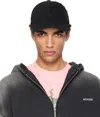 We11 Done Black Distressed Logo Embroidered Cap In Black