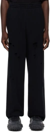 We11 Done Black Distressed Sweatpants In Black