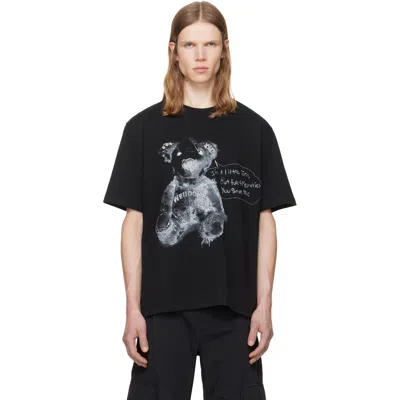 We11 Done Black Drawing Teddy T-shirt