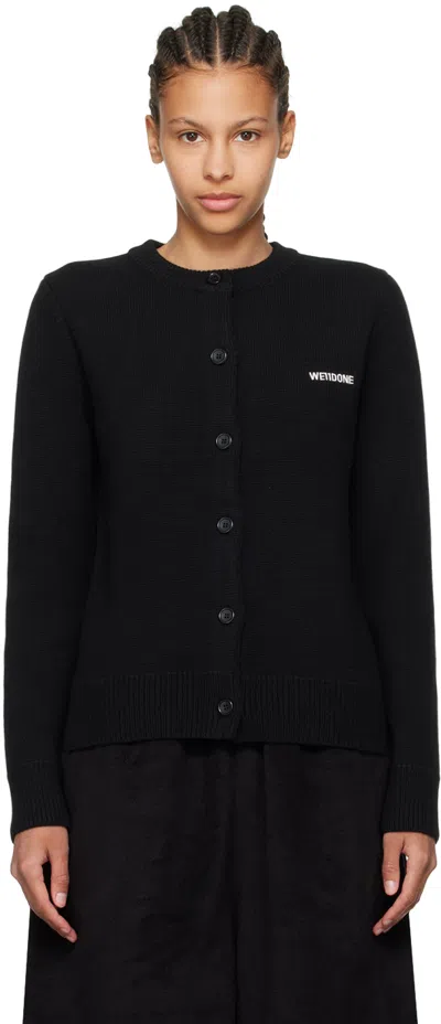 We11 Done Black Embroidered Cardigan